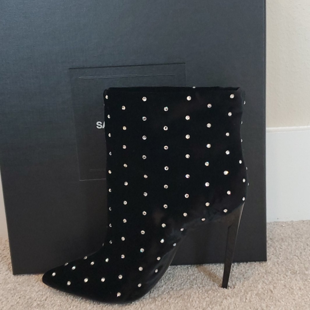 Saint Laurent Crystal Embellish Freja Boots
